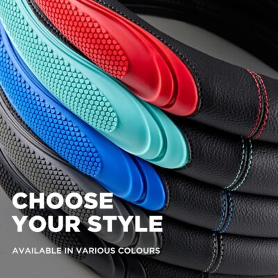 Road Comforts Car Steering Wheel Cover - Microfiber Leather Steering Wheel Wrap Sports 14.5-15 Inch Steering Wheel Cover Non-Slip for Men Women Black Color - Image 3