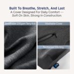 Lumbar Support Pillow for Office Chair - Lower Back Pain Relief Cushion with Adjustable SpineAlign™ Bolster, Memory Foam Pillow for Car, Couch, Gaming Seats - Dual Straps, Dark Grey - Image 5