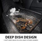 CAR PASS Heavy Rubber Car Floor Mats, Deep Waterproof Car Mats All Weather, Universal Trim-to Fit Automotive Floor Mats for Car SUV Truck Van, Durable Floor Liners Solid Black - Image 8