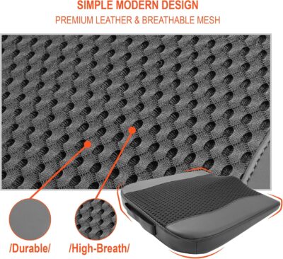 Car Seat Cushion, Comfort Memory Foam Car Cushions for Driving - Sciatica & Lower Back Pain Relief, Driver Seat Pillow for Auto, Office Chair, Wheelchair - 4D Mesh Black - Image 8