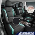 Skechers Memory Foam Car Seat Covers, Air Cool Mesh Thick Seat Covers, Car Seat Full Sets, Airbag Compatible, Automotive Comfort Protection for Most Cars,Vans,Trucks, SUVs,Green - Image 2