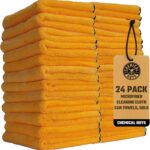Chemical Guys Professional Grade Premium Microfiber Towels for Cars, Gold, 16" x 16", Ultra-Soft and Scratch-Free Car Detailing Cloths for Trucks, Motorcycles, and More - 24 Pack