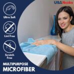 USANOOKS Microfiber Cleaning Cloth - Turq - 12Pcs (12.5x12.5 inch) High Performance - 1200 Washes, Ultra Absorbent Car Towel Traps Grime & Liquid for Streak-Free Mirror Shine - car Washing Cloth - Image 3