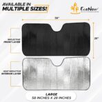 EcoNour Accordion Car Windshield Sun Shade | Car Sun Visor to Protect Harmful UV Rays | Foldable Automotive Windshield Sunshades | Window Sun Blocker to Keep Your Vehicle Cool & Comfort - 58" x 28" - Image 3