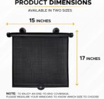 EcoNour Car Side Window Sun Shade (2 Pack) | Retractable Roller Sunshade for Kids | Baby Car Window Shades for UV and Sun Glare Protection | Baby Travel Accessories (15"x17") - Image 2