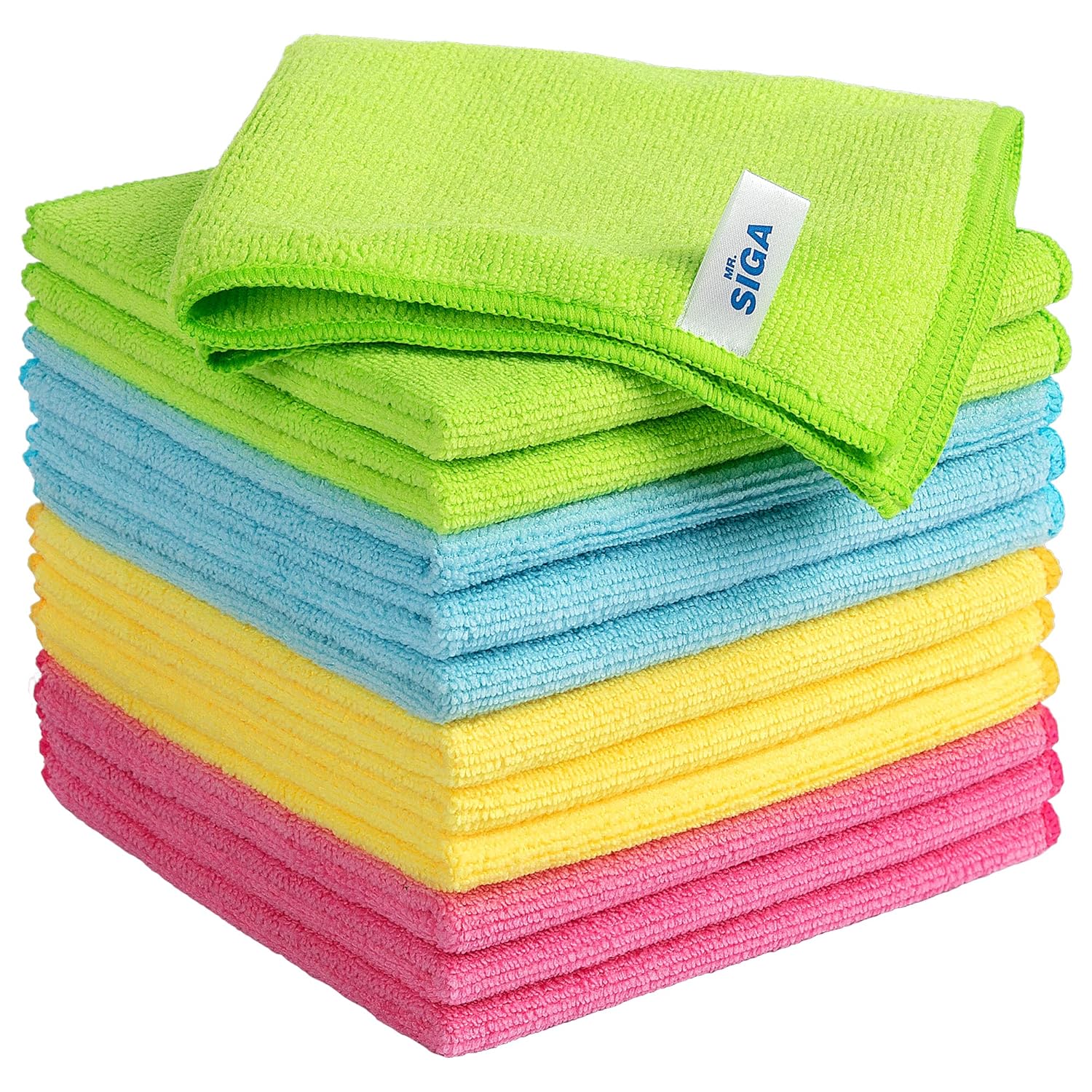 91AFRzSSLbL._SL1500_.jpg MR.SIGA Microfiber Cleaning Cloth,Pack of 12,Size:12.6" x 12.6" - Image 1