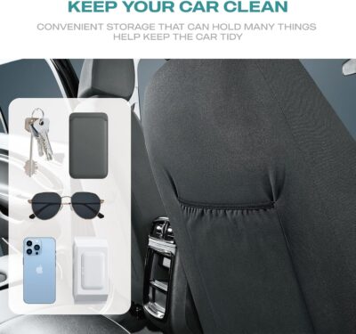 Skechers Car Seat Covers,GOGA Mat Oxford Cloth Seat Covers,Waterproof Car Seat Covers Front Seats,Automotive Universal Fit Seat Cover for Most Cars, Suvs, Trucks,Black - Image 7