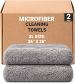 Platinum Microfiber Towels for Cars Extra Large Towel Set of 2 Drying Towels with Maximum Absorbency, Scratch Free Wash Towels for Detailing, Microfiber Cleaning Cloth Towel Kit
