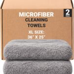 Platinum Microfiber Towels for Cars Extra Large Towel Set of 2 Drying Towels with Maximum Absorbency, Scratch Free Wash Towels for Detailing, Microfiber Cleaning Cloth Towel Kit