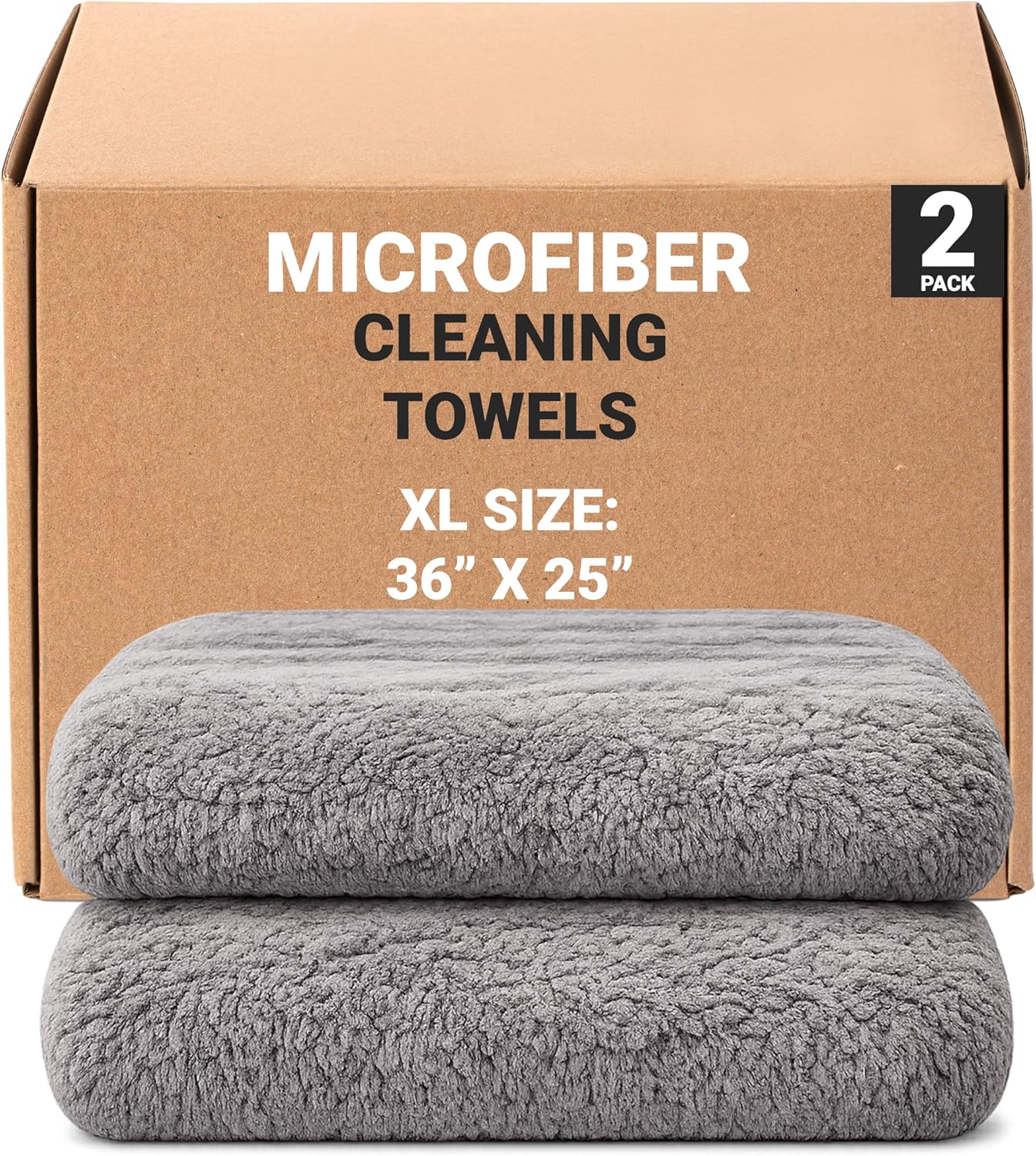 91AqVPDuHhL._AC_SL1500_.jpg Platinum Microfiber Towels for Cars Extra Large Towel Set of 2 Drying Towels with Maximum Absorbency, Scratch Free Wash Towels for Detailing, Microfiber Cleaning Cloth Towel Kit - Image 1