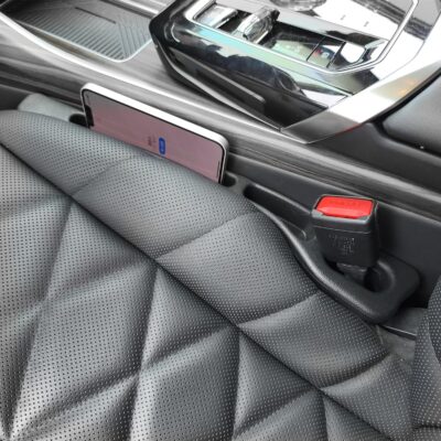 2 Pack No Drop Car Seat Gap Filler Guard, Stopper/Catcher to Fill The Gap Between Seat and Console Black Car Crevice Inbetween Blocker Plug Space Pad YMT-A03 - Image 2