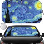 Windshield Sun Shade, Car Sun Shade Windshield Blocks UV Rays, Keep Car Interior Cool, Front Foldable Windshield Sunshade for Hatchback, Truck, SUV, MPV