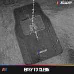 NASCAR Car Floor Mats, Carpet & Black Leather Design Car Mats, Universal-Fit All-Weather Car Floor Mats with Built-in Heel Pad & Anti-Slip Backing, Durable Odorless Automotive Interior Accessories - Image 8