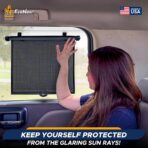 EcoNour Car Window Shades for Baby (2 Pack) - Upgraded | Shades for Side Window | Comes with Enhanced Suction Cups & Large Clips for Durability | Baby Car Accessories (15" x 17") - Image 2