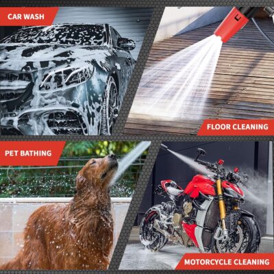 High-Pressure Washer Foam Cannon Accessory, Features a Dual-Connector Design, Includes a 1-Liter Capacity Bottle, 5 nozzles, and an Extension Rod. The Spray Bottle Capacity is 1 Liter/0.26 gallons - Image 6