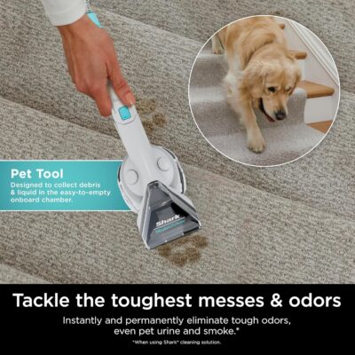Shark StainStriker Portable Carpet, Upholstery & Area Rug Cleaner with Pet Mess Extractor, Stain & Odor Remover, Perfect for Car Interiors, White, PX201 - Image 4