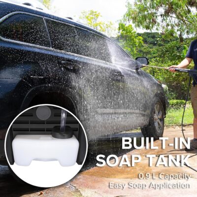 BILT HARD 1.76 GPM 2300 PSI Electric Pressure Washer, Power Motor with Stainless Steel Wand, 4 Spray Nozzles, Built-in Detergent Tank, 20Ft Hose, 35Ft Power Cord for Cars/Driveway/Fences/Home/Patios - Image 8