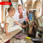 Helteko Backseat Car Organizer, Kick Mats Back Seat Protector with Touch Screen Tablet Holder, Organizer for Kids, Travel Accessories, Mat 9 Storage Pockets 2 Pack - Image 3