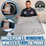 Chemical Guys Waffle Weave Gray Matter Microfiber Drying Towel - 25" x 36", Premium Blend Microfiber Towel with Soft-Banded Edging for Scratch-Free Car Drying, Ultra Absorbent - Image 11