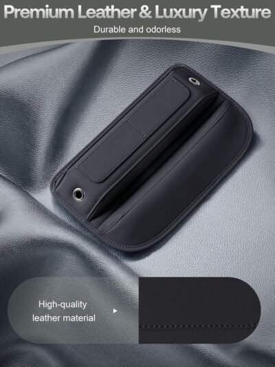 Universal Fit Premium Leather Car Seat Gap Filler Organizer, Center Console Organizer with Card Slots, Clever Gifts for Car SUV Truck Owners (Black, 2 Pack) - Image 4