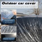 3 pcs Plastic Car Cover,Universal Disposable Car Covers,Waterproof Clear Car Cover for SUV, Sedan with Elastic Band for Outdoor Snow/Rain Weather Protection(15.7ft x 24.6ft) - Image 3