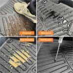 Floor Mats Fits for Honda CR-V 2023 2024 2025(NOT for Hybrid), All Weather Protection TPE Anti-Slip Automotive Floor Liners, Includes 1st and 2nd Row Full Set Liners, Odorless Anti-Slip Mats Black - Image 3