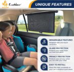 EcoNour Car Window Shades for Baby (2 Pack) - Upgraded | Shades for Side Window | Comes with Enhanced Suction Cups & Large Clips for Durability | Baby Car Accessories (15" x 17") - Image 6