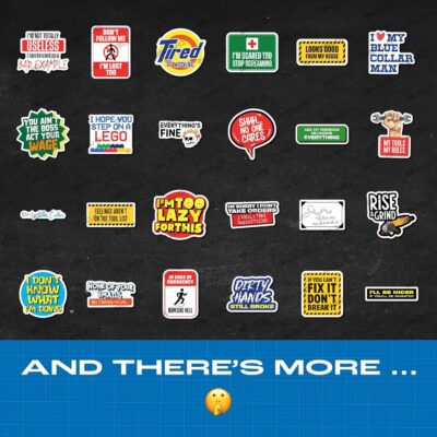 200 PCS Hard Hat Stickers for Adults (No Duplicates) Sarcastic, Meme, & Funny Stickers for Water Bottles, Toolbox, Helmet, & Hard Hat Accessories – Ideal for All Blue Collar Workers - Image 3