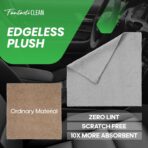 Fantasticlean Microfiber Towels for Cars, Tear Away Car Detailing Cloth Roll, RV Boat Drying Polishing, Edgeless Plush, Coral Fleece, Ultra Absorbent, Scratch-Free, 14" x 14", 20 Pack (Grey) - Image 4