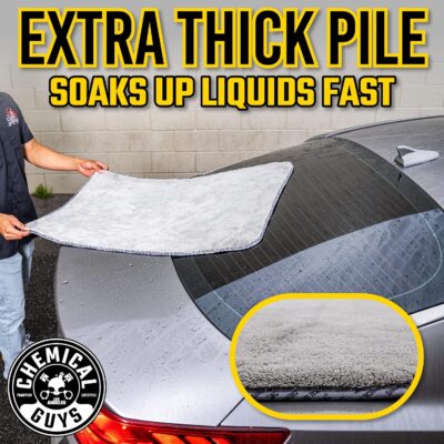 Chemical Guys Woolly Mammoth Large Microfiber Drying Towel - 36 x 25 Inch Gray, Ultra Plush Super Absorbent Car Drying Towel for Cars, Trucks, SUVs, Motorcycles, RVs, and Auto Detailing - Image 8