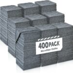 Gray Microfiber Cleaning Cloths Bulk Pack-400 Pack, Microfiber Towels Bulk, Towels for Cars, Cleaning Rags Gray (12x12 inches)
