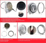 FATECIM Motorcycle 7" Round Headlight Bucket Housing with Visor 7 Inch LED Headlamp Shell Protective Cover Heavy Duty Universal for Harley Kawasaki Honda Yamaha Suzuki Chopper Cafe Racer Bobber Chrome - Image 5