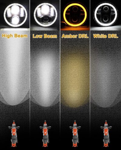 Zmoon 5 3/4 5.75 Inch LED Headlight for Motorcycle, Compatible with Harley Davidson Sportster Iron 883 Dyna Street Bob Super Wide Glide Low Rider Night Rod Train Softail, IP67 Waterproof, 1PCS - Image 2