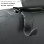 Amooca Car Seat Headrest Hook Universal Vehicle Storage Hanger Leather with Metal Car Seat Back Organizer for Handbag Purse Coat Black 2 Pack - Image 4