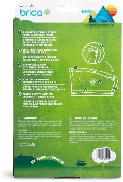 Munchkin® Brica® Magnetic Stretch to Fit™ Sun Shade, Black, 2 Pack - Image 10