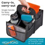 High Road Car Caddy with Cup Holders - Front Seat Organizer for Drivers or Back Seat Organizer for Kids - Portable Car Organizer with Easy One-Handed Carry Handle - Image 4