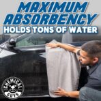 Chemical Guys Waffle Weave Gray Matter Microfiber Drying Towel - 25" x 36", Premium Blend Microfiber Towel with Soft-Banded Edging for Scratch-Free Car Drying, Ultra Absorbent - Image 8