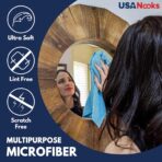 USANOOKS Microfiber Cleaning Cloth - Turq - 12Pcs (12.5x12.5 inch) High Performance - 1200 Washes, Ultra Absorbent Car Towel Traps Grime & Liquid for Streak-Free Mirror Shine - car Washing Cloth - Image 7