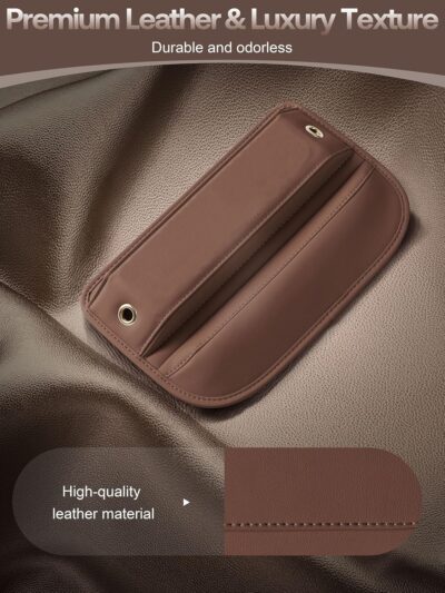 Premium Leather Car Seat Gap Filler Organizer (0.2”-1.2" Gaps), Clever Gifts for Car SUV Truck Owners (Brown, 1 Pack) - Image 4