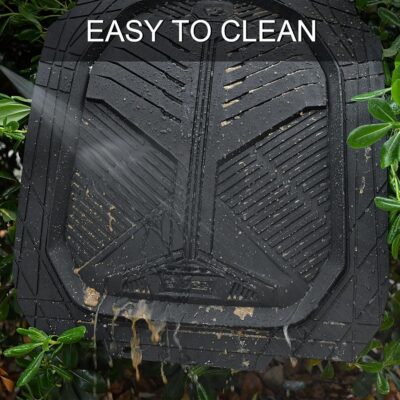 CAR PASS Heavy Duty Rubber Car Mats, Deep-Dish Odorless Car Floor Mats All Weather, Universal Trim-to-Fit for SUVs Trucks Sedans, Waterproof Anti-Slip, 3 Pieces V12 Black - Image 6