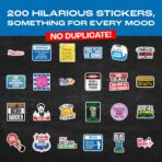 200 PCS Hard Hat Stickers for Adults (No Duplicates) Sarcastic, Meme, & Funny Stickers for Water Bottles, Toolbox, Helmet, & Hard Hat Accessories – Ideal for All Blue Collar Workers - Image 2