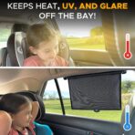 EcoNour Car Side Window Sun Shade (2 Pack) | Retractable Roller Sunshade for Kids | Baby Car Window Shades for UV and Sun Glare Protection | Baby Travel Accessories (15"x17") - Image 6