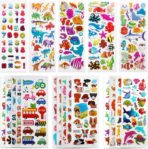 SAVITA 3D Stickers for Kids & Toddlers 500+ Puffy Stickers Variety Pack for Scrapbooking Bullet Journal Including Animal, Numbers, Fruits, Fish, Dinosaurs, Cars and More…