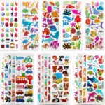 SAVITA 3D Stickers for Kids & Toddlers 500+ Puffy Stickers Variety Pack for Scrapbooking Bullet Journal Including Animal, Numbers, Fruits, Fish, Dinosaurs, Cars and More…