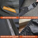 Kayme 7 Layers Heavy Duty Car Cover Waterproof All Weather, Full Exterior Cover Outdoor Snow Sun Uv Protection with Zipper for Automobiles, Universal Fit for Sedan (186 to 193 Inch) - Image 4