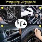 Large Tire Shine Applicator & Bendable Wheel Brush Set for Detailing Cleaning and Tire Shine,Automotive Tire Dressing Applicator Brush with Storage Stand for Tire Detailing & Car Wash Kit,Black-4pcs - Image 7
