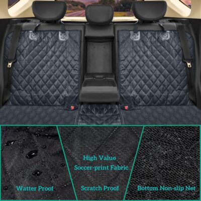 Dog Car Seat Cover for Back Seat Cover,Non Stick Fur Rear Seat Protector for Pet,Nonslip Waterproof Durable Universal Fit Interior Backseat Covers for Auto Van SUV - Image 3