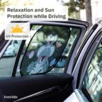 Car Sun Shades for Kids – 2-Pack Baby Window Shades with UV Protection – Cute Animal Design with Suction Cups – 17"x14" Sun Protection for Car Windows – by Inovida - Image 2