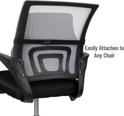 Mind Reader Lumbar Support Cushion for Office Chair and Car Seat, Memory Foam and Cooling Gel Core, Air-Cloud Technology, 15.5" L x 3.75" W x 14.25" H, Black - Image 5