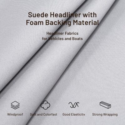 Auto Headliner Fabric 96" L × 60" W Mesh Type with Foam Backing - Tube Packaging - Gray Interior Replacement Material for Car/Truck/SUV/RV Roof - Home Repair/DIY Headliner Material - Image 4